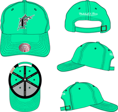 Mitchell & Ness Florida Marlins Teal Cooperstown Evergreen Strapback Hat