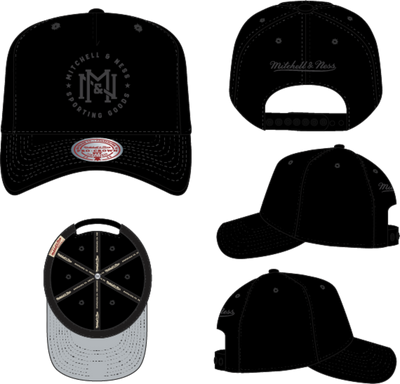 Mitchell & Ness Black Interlock Crest Pro Snapback Hat