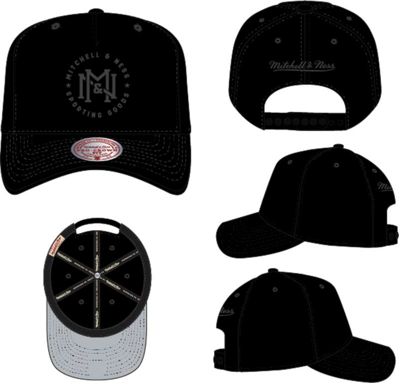 Mitchell & Ness Black Interlock Crest Pro Snapback Hat