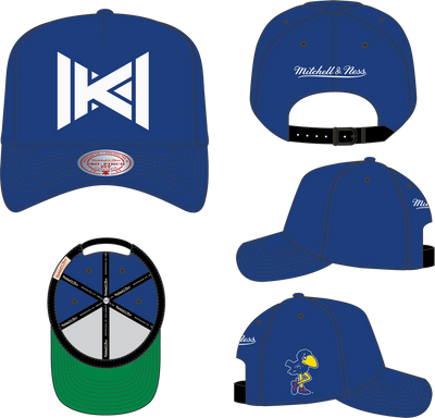 Mitchell & Ness University of Kansas Blue Kicking Wool Pro Strapback Hat V