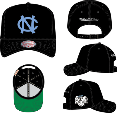 Mitchell & Ness University of North Carolina Black Kicking Wool Pro Strapback Hat V