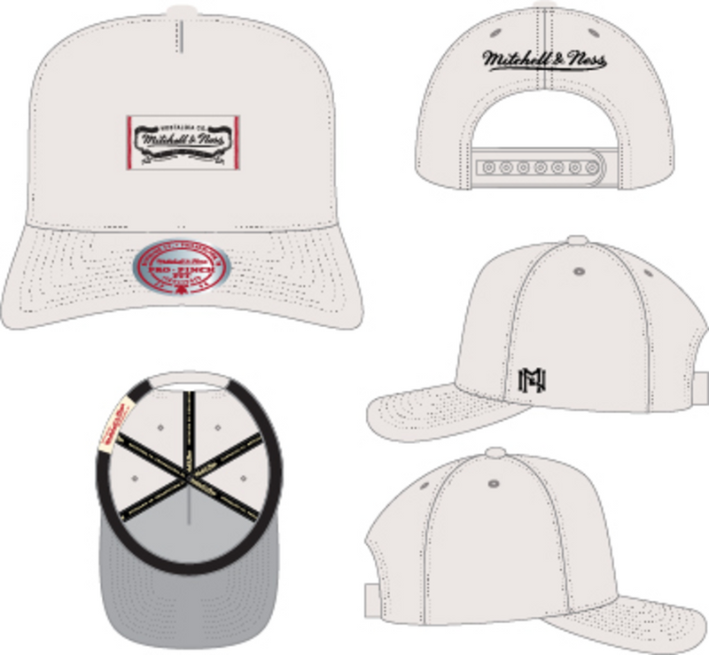 Mitchell & Ness Off White Classic Mark Pro Snapback Hat