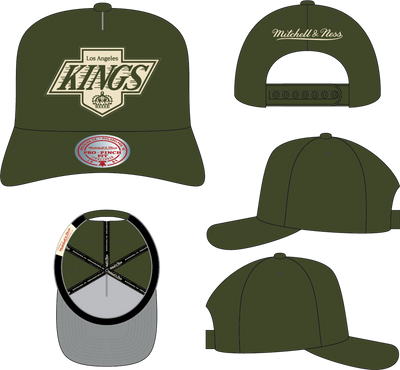 Mitchell & Ness Los Angeles Kings Olive Vintage Fashion Basic Pro Snapback Hat