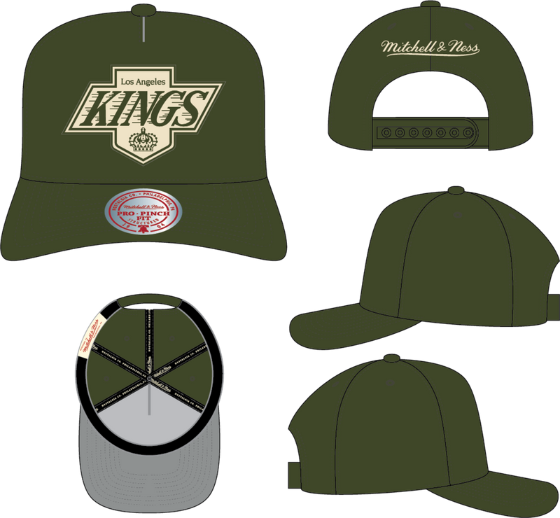 Mitchell & Ness Los Angeles Kings Olive Vintage Fashion Basic Pro Snapback Hat