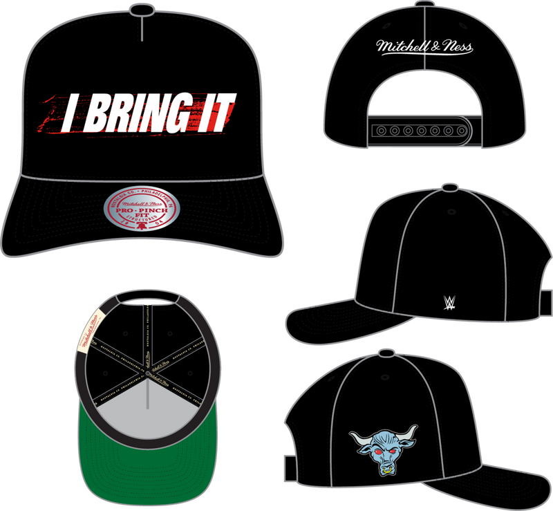 The Rock Mitchell & Ness Black Bring It Pro Snapback Hat