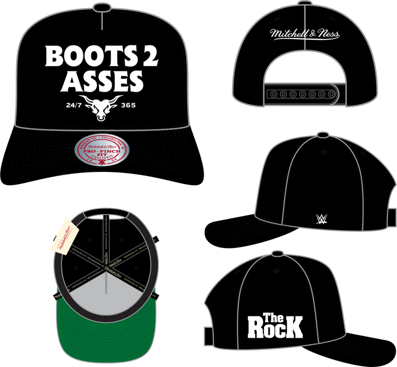 The Rock Mitchell & Ness Black B2a Statement Pro Snapback Hat