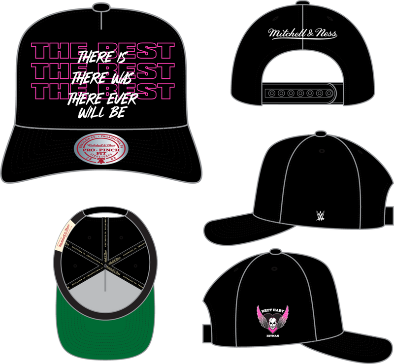 Bret Hitman Hart Mitchell & Ness Black Statement Pro Snapback Hat