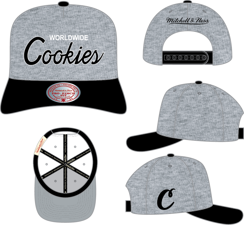 Mitchell & Ness M&N x Cookies Heather Pro Snapback Hat