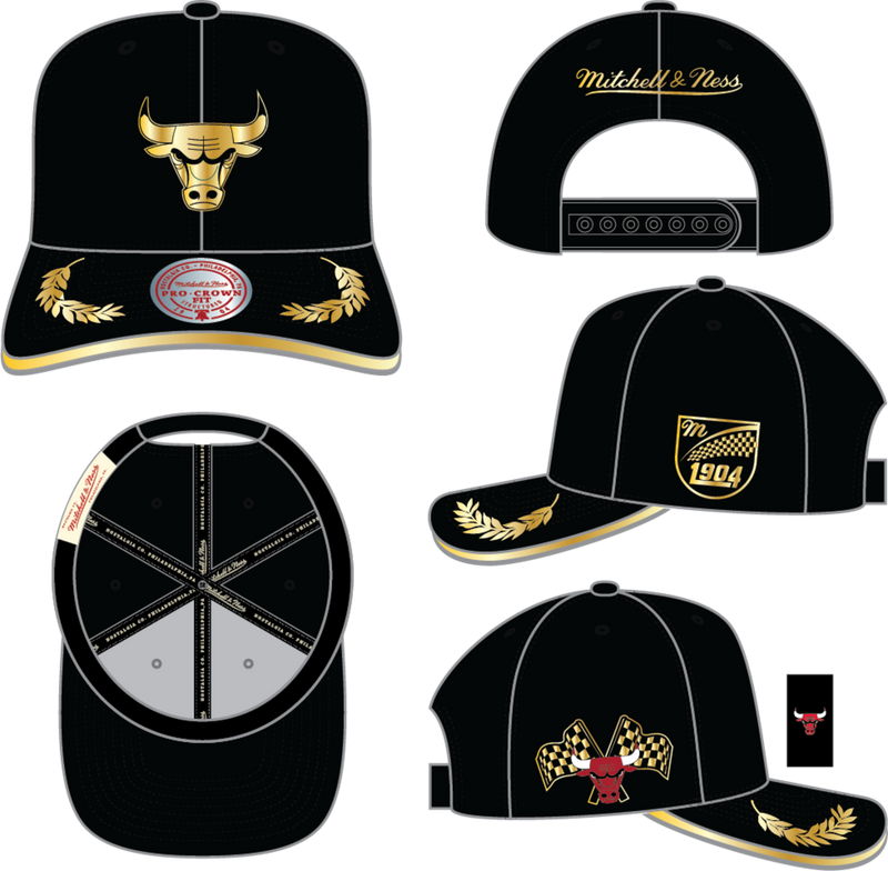 Mitchell & Ness Chicago Bulls Black/Gold Pro Crown