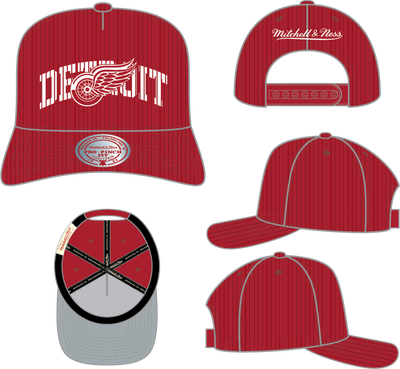 Mitchell & Ness Detroit Red Wings Red Arch Stamp Pro Snapback Hat