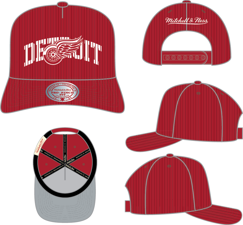 Mitchell & Ness Detroit Red Wings Red Arch Stamp Pro Snapback Hat
