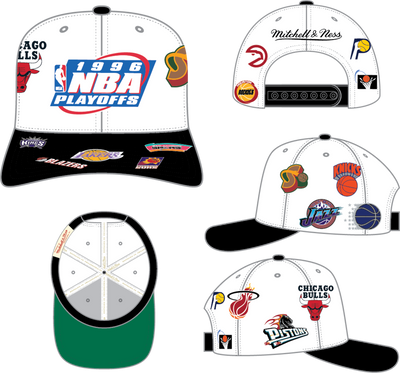 Mitchell & Ness 1996 White Hardwood Classics Playoffs Pro Snapback Hat