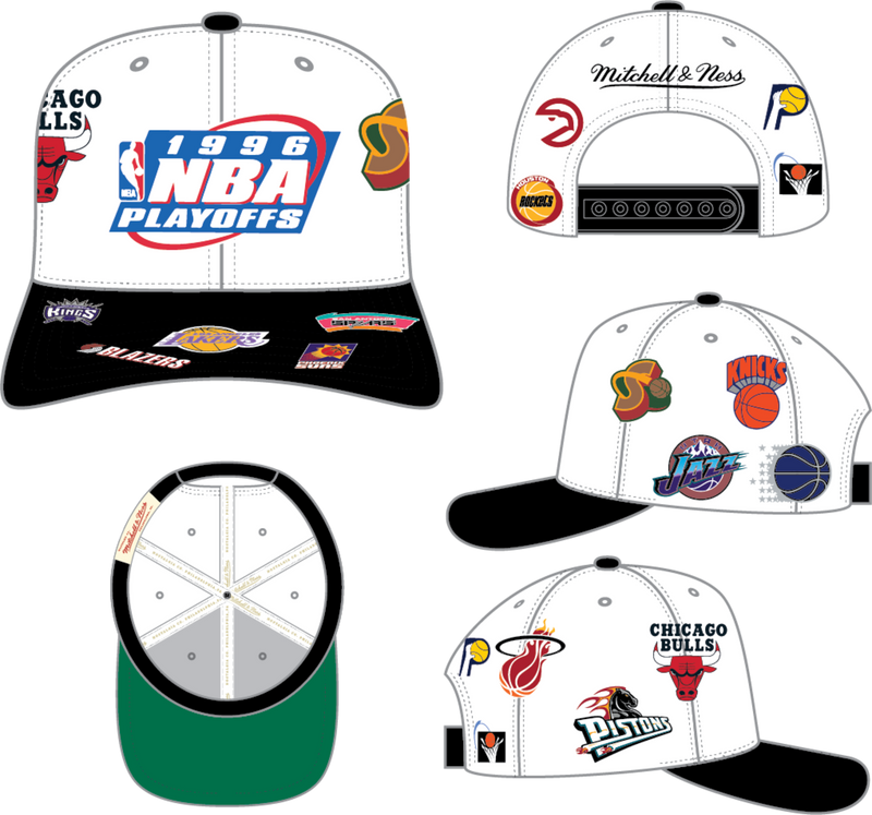 Mitchell & Ness 1996 White Hardwood Classics Playoffs Pro Snapback Hat