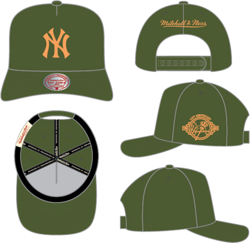 Mitchell & Ness New York Yankees Olive Pro Pinch Snapback Hat