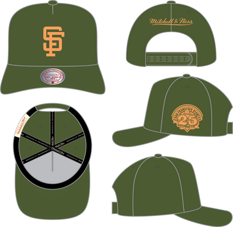 Mitchell & Ness San Francisco Giants Olive Pro Pinch Snapback Hat