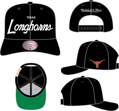 Mitchell & Ness University of Texas at Austin Longhorns Black Head Coach Pro Snapback Hat