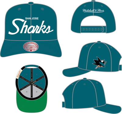 Mitchell & Ness San Jose Sharks Teal Head Coach Pro Snapback Hat