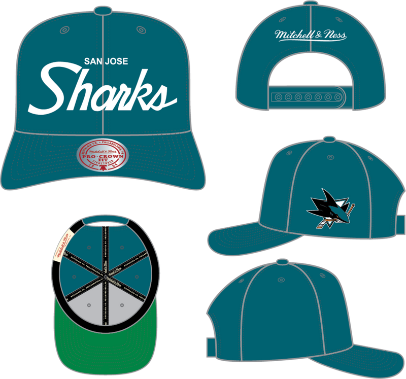Mitchell & Ness San Jose Sharks Teal Head Coach Pro Snapback Hat