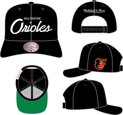 Mitchell & Ness Baltimore Orioles Black Head Coach Pro Snapback Hat
