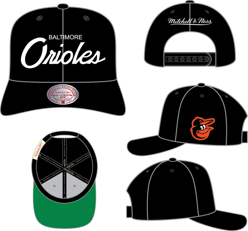 Mitchell & Ness Baltimore Orioles Black Head Coach Pro Snapback Hat