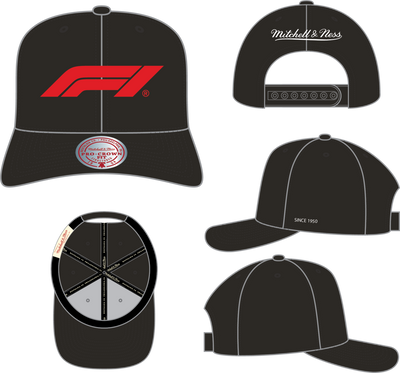 Mitchell & Ness Formula 1 Black F1 Gp Pro Snapback Hat