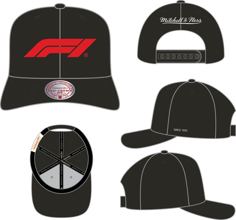 Mitchell & Ness Formula 1 Black F1 Gp Pro Snapback Hat