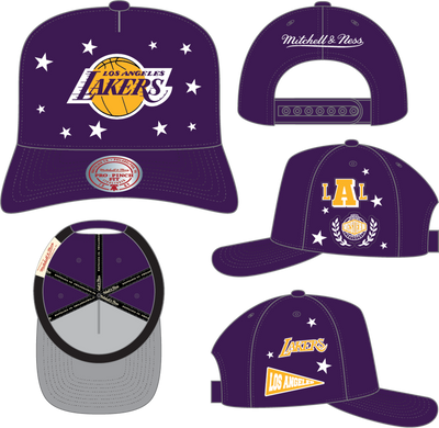 Mitchell & Ness Los Angeles Lakers Purple Pep Rally Pro Snapback Hat