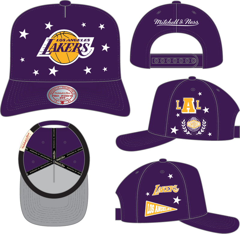 Mitchell & Ness Los Angeles Lakers Purple Pep Rally Pro Snapback Hat