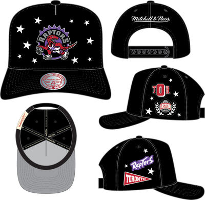 Mitchell & Ness Toronto Raptors Black Hardwood Classics Pep Rally Pro Snapback Hat