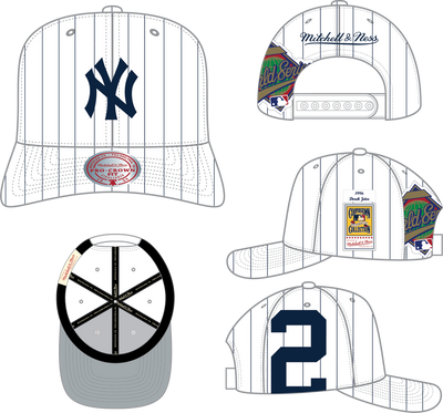 Mitchell & Ness Derek Jeter New York Yankees 1996 White Cooperstown Jersey Cut Pro Snapback Hat