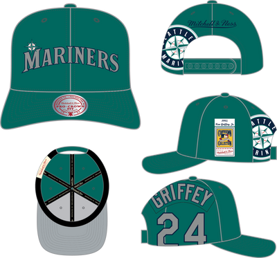 Mitchell & Ness Ken Griffey Jr. Seattle Mariners 1990 Teal Cooperstown Jersey Cut Pro Snapback Hat