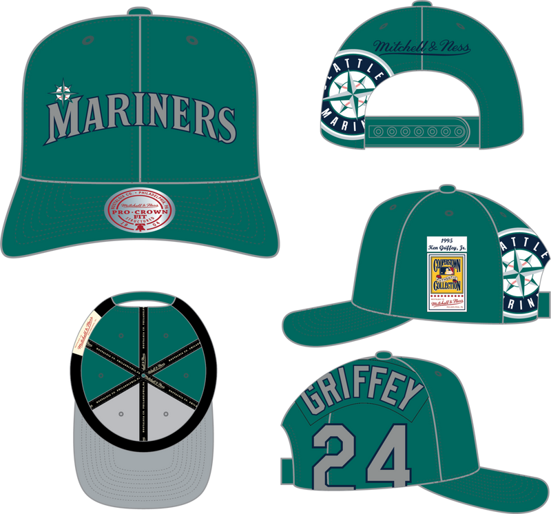 Mitchell & Ness Ken Griffey Jr. Seattle Mariners 1990 Teal Cooperstown Jersey Cut Pro Snapback Hat