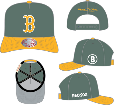Mitchell & Ness Boston Red Sox Green/Yellow City Connect Pro Snapback Hat