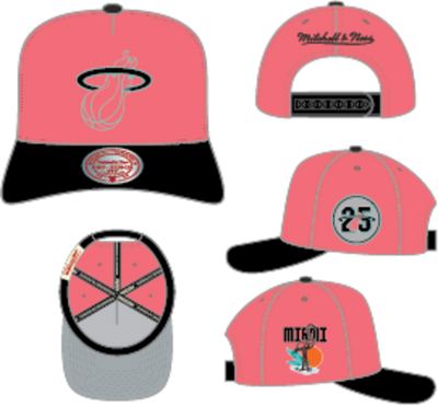Mitchell & Ness Miami Heat Pink in the City Pro Snapback Hat