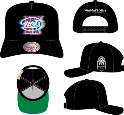 Mitchell & Ness New York Nets Black ABA Lense Pro Snapback Hat