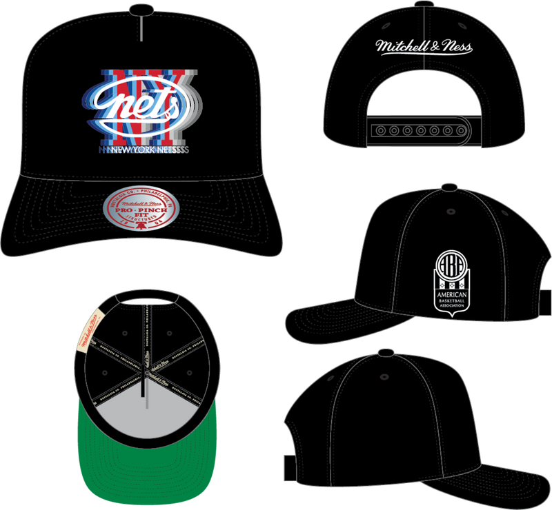 Mitchell & Ness New York Nets Black ABA Lense Pro Snapback Hat