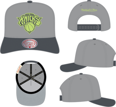 Mitchell & Ness New York Knicks Grey and Green Pro Snapback Hat