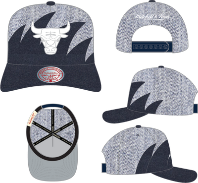 Mitchell & Ness Chicago Bulls Blue Denim Sharktooth Pro Snapback Hat