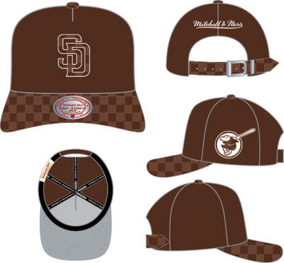 Mitchell & Ness San Diego Padres Brown Check It Select It Pro Strapback Hat