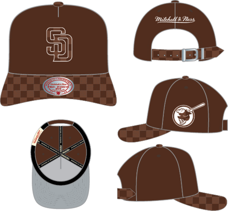 Mitchell & Ness San Diego Padres Brown Check It Select It Pro Strapback Hat
