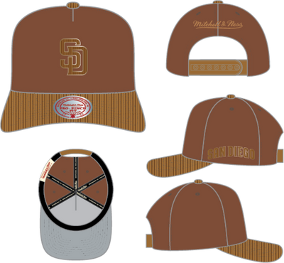 Mitchell & Ness San Diego Padres Brown Caramel Cord Pro Snapback Hat