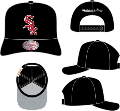 Chicago White Sox Mitchell & Ness Perfect Icon Pro Pinch Adjustable Hat - Black