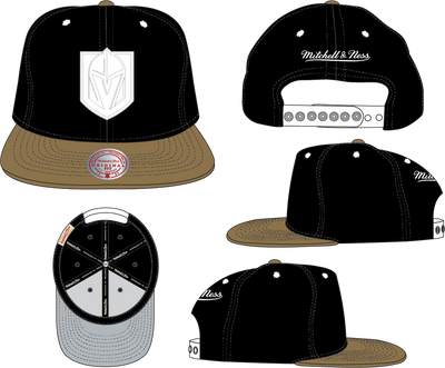 Mitchell & Ness Vegas Golden Knights Black Evergreen Crispy White Snapback Hat