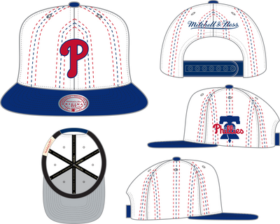 Mitchell & Ness Philadelphia Phillies White Triplin Snapback Hat