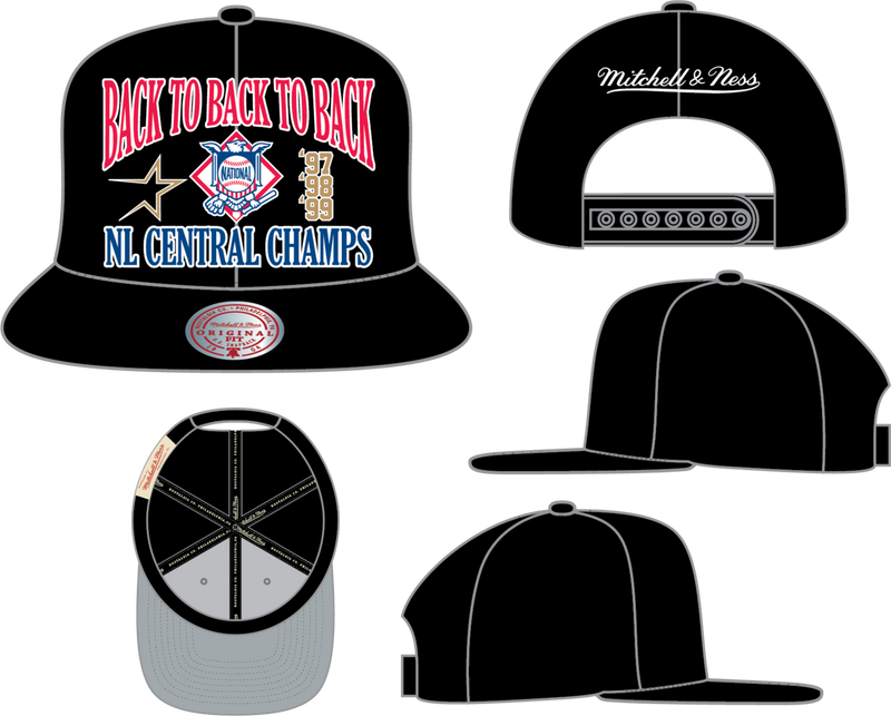 Mitchell & Ness Houston Astros Black Cooperstown Divisional Champs Snapback Hat