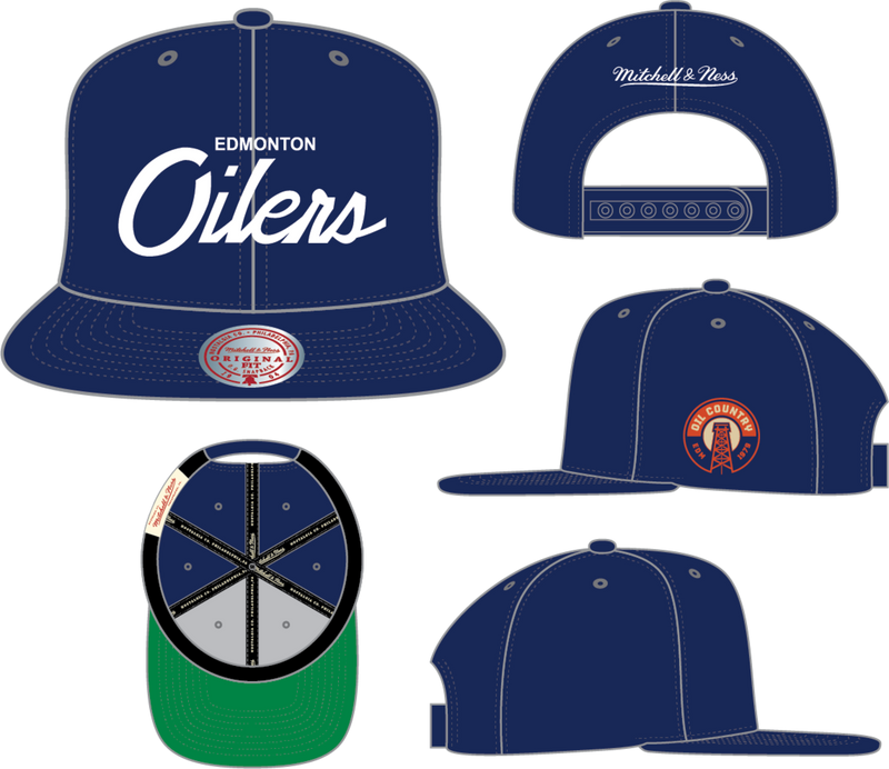 Mitchell & Ness Edmonton Oilers Navy Head Coach Snapback Hat