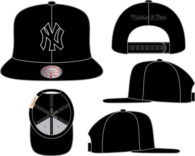 Mitchell & Ness New York Yankees Black & White OG Snapback Hat