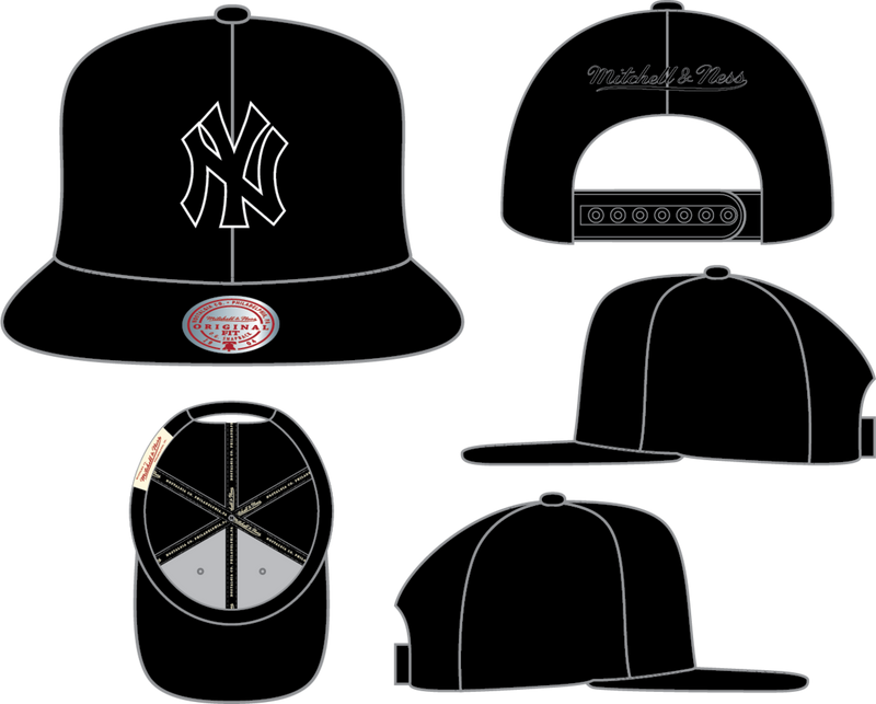 Mitchell & Ness New York Yankees Black & White OG Snapback Hat