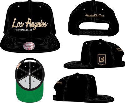 Mitchell & Ness Los Angeles FC Black Team Script 2.0 Snapback Hat Lafc