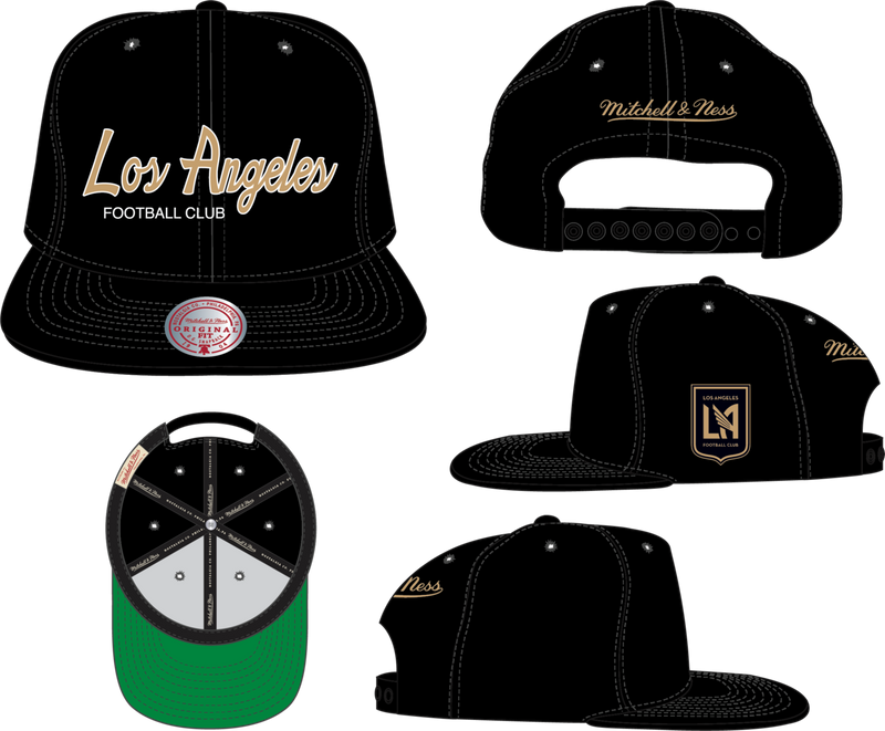 Mitchell & Ness Los Angeles FC Black Team Script 2.0 Snapback Hat Lafc